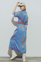 Load image into Gallery viewer, Satin Midi Dress in Blue