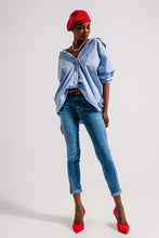 Load image into Gallery viewer, Relaxed Poplin Shirt in Blue