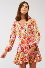 Load image into Gallery viewer, Floral Print Mini Dress with Ruffles