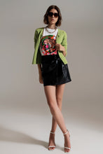 Load image into Gallery viewer, Black Faux Leather Mini Skirt