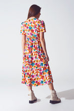 Load image into Gallery viewer, Midi Cinched in Wist Dress in Multicolor Floral Print