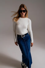 Load image into Gallery viewer, Ribbed Cropped Sweater in Ecru