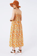 Load image into Gallery viewer, Maxi Beach Dress in Orange Flower Print