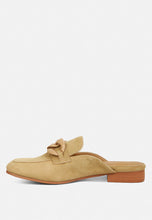 Load image into Gallery viewer, Krizia Chunky Chain Suede Slip on Mules