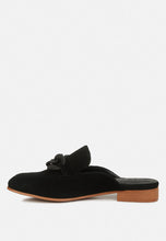 Load image into Gallery viewer, Krizia Chunky Chain Suede Slip on Mules