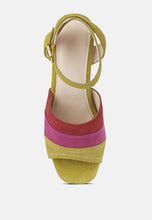 Load image into Gallery viewer, Mon-Beau Fine Suede Block Heeled Sandal