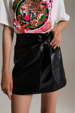 Load image into Gallery viewer, Black Faux Leather Mini Skirt