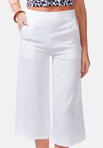 High Rise Cropped Culottes Trousers