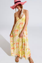 Load image into Gallery viewer, Maxi Yellow Jumpsuit in Tropical Print