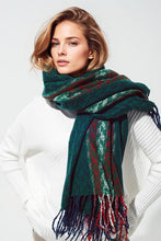 Load image into Gallery viewer, Houndstooth Scarf in Green and Red