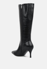 Load image into Gallery viewer, Uptown Pointed Mid Heel Calf Boots