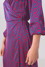 Load image into Gallery viewer, Maxi Wrap Dress in Geo Print