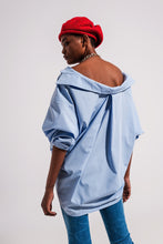 Load image into Gallery viewer, Relaxed Poplin Shirt in Blue