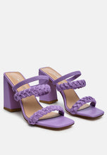 Load image into Gallery viewer, Arnie Braided Straps Block Heeled Sandals