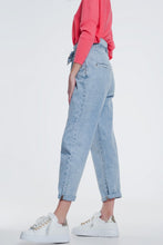 Load image into Gallery viewer, Straight Cut Belted Jeans in Light Denim