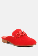 Load image into Gallery viewer, Krizia Chunky Chain Suede Slip on Mules