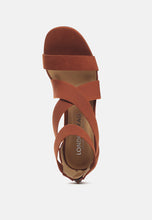 Load image into Gallery viewer, Benicia Elastic Strappy Block Heel Sandals