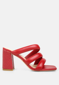 Kywe Textured Heel Chunky Strap Sandals