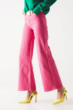 Load image into Gallery viewer, Cotton Blend Wide Leg Jeans in Pink