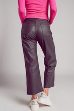 Load image into Gallery viewer, Faux Leather Wide Leg Trouser in Grey