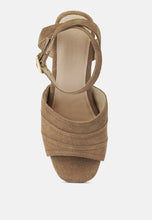 Load image into Gallery viewer, Mon-Beau Fine Suede Block Heeled Sandal