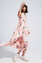 Load image into Gallery viewer, Cami Maxi Beach Dress in Natural Tropical Print