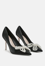 Load image into Gallery viewer, Encon Pearl Embellished Micro Suede Pumps