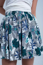 Load image into Gallery viewer, Blue Floral Mini Skort