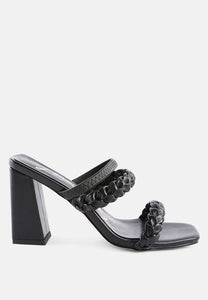 Arnie Braided Straps Block Heeled Sandals