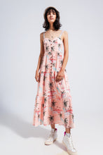 Load image into Gallery viewer, Cami Maxi Beach Dress in Natural Tropical Print