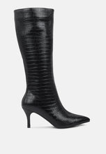 Load image into Gallery viewer, Uptown Pointed Mid Heel Calf Boots