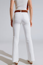 Load image into Gallery viewer, White Skinny Flared Jeans