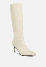 Load image into Gallery viewer, Uptown Pointed Mid Heel Calf Boots