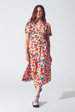 Load image into Gallery viewer, Midi Cinched in Wist Dress in Multicolor Floral Print