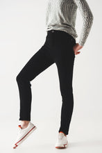 Load image into Gallery viewer, Elastic Skinny Cord Pants in Black