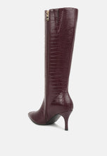 Load image into Gallery viewer, Uptown Pointed Mid Heel Calf Boots