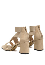 Load image into Gallery viewer, Benicia Elastic Strappy Block Heel Sandals