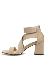 Load image into Gallery viewer, Benicia Elastic Strappy Block Heel Sandals