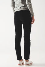 Load image into Gallery viewer, Elastic Skinny Cord Pants in Black