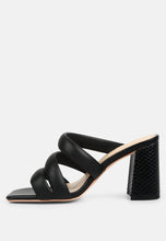 Load image into Gallery viewer, Kywe Textured Heel Chunky Strap Sandals