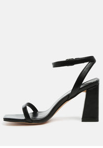 Mooncut Ankle Strap Block Heel Sandals