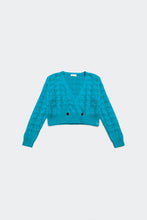 Load image into Gallery viewer, Pointelle Knitted Cardi in Blue