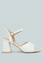 Load image into Gallery viewer, Nicholas Pleated Strap Block Heel Sandals