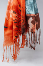 Load image into Gallery viewer, Orange Flower Print Scarf