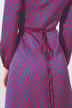 Load image into Gallery viewer, Mini Wrap Dress in Geo Print