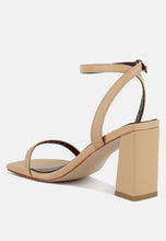 Load image into Gallery viewer, Mooncut Ankle Strap Block Heel Sandals