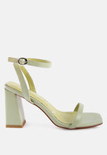 Load image into Gallery viewer, Mooncut Ankle Strap Block Heel Sandals