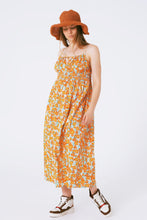 Load image into Gallery viewer, Maxi Beach Dress in Orange Flower Print