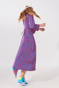 Maxi Wrap Dress in Geo Print