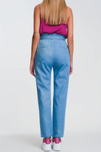 Load image into Gallery viewer, Lightweight Paperbag Tie Waist Jean in Light Blue